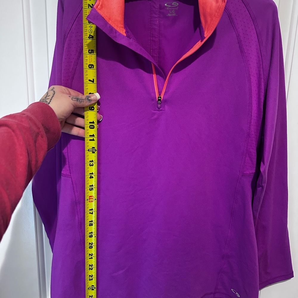 Champion C9 Purple Quarter Zip Athletic Pullover Lightweight Running Top LG - Picture 5 of 11